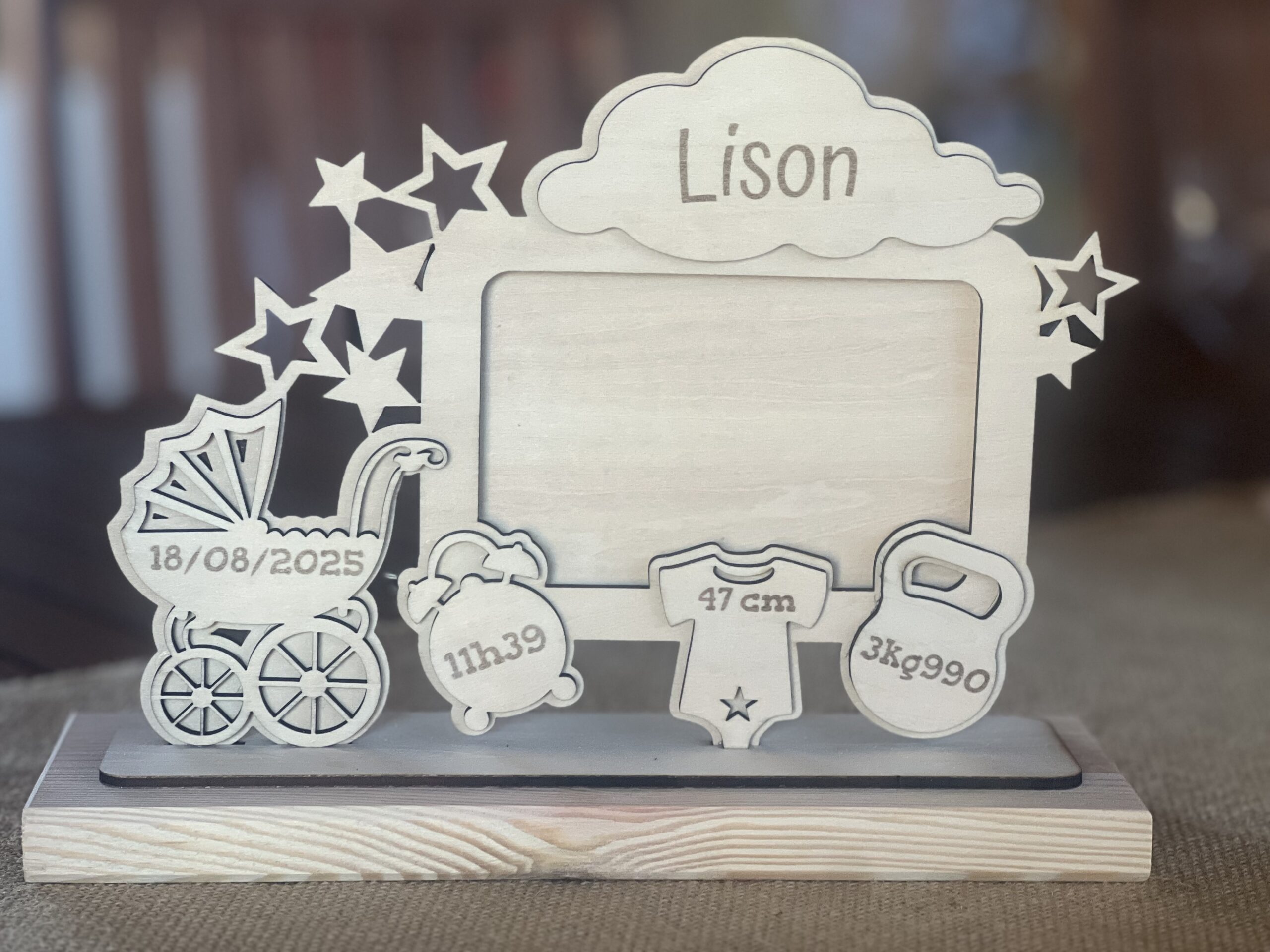 Cadre photo naissance personnalisé