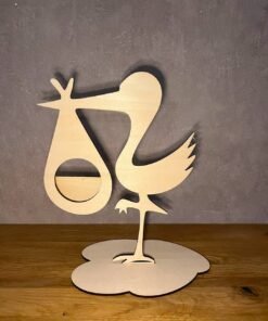 Cigogne en bois porte photo